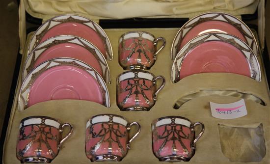 Mintons silver overlaid part coffee set